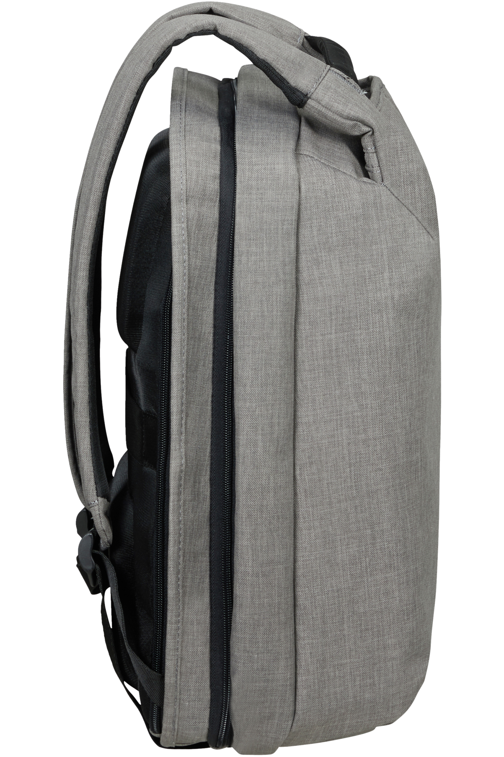 grey travel backpack