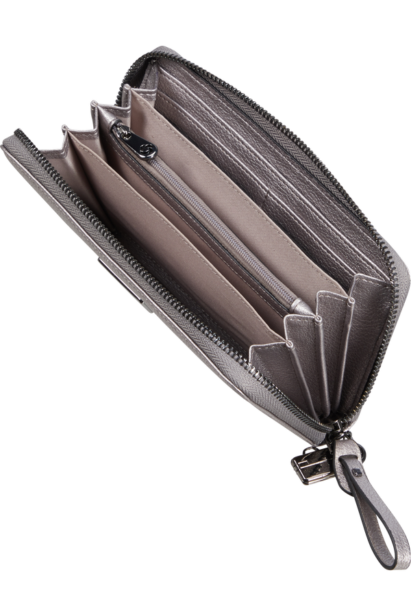 Samsonite Karissa 2.0 Slg 419 - L ZIP AROUND PU L  Silver