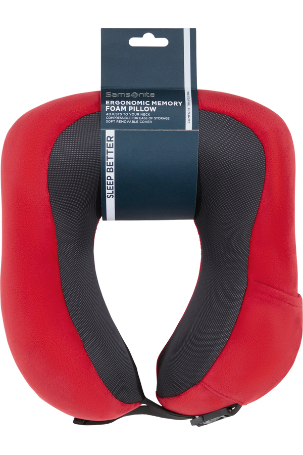 Samsonite Ta Revolution Ergonomic Memory Foam Pillow  Red