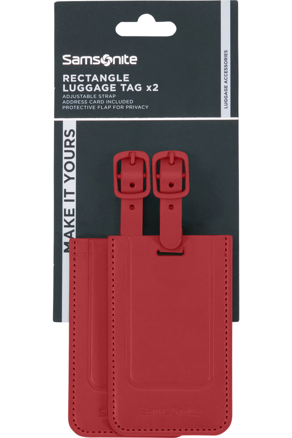 Samsonite Ta Revolution Rectangle Luggage Tag x2  Red