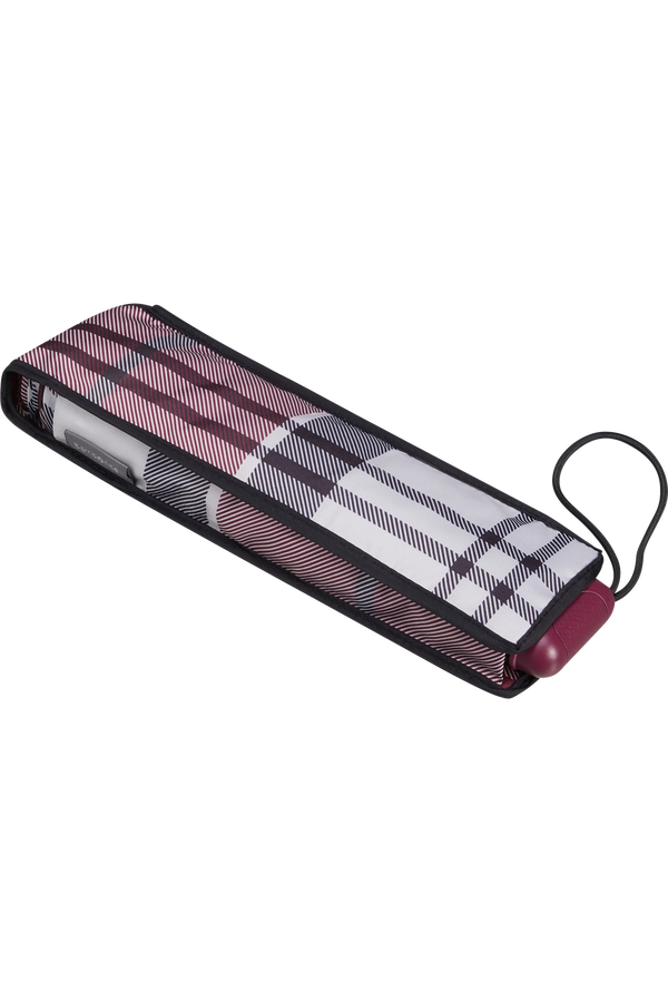 Samsonite Alu Drop S 3 Sect. Manual Flat  Garnet Red Check